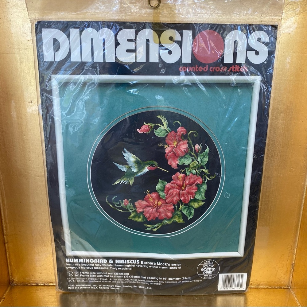 Dimensions Hummingbird & Hibiscus counted cross stitch